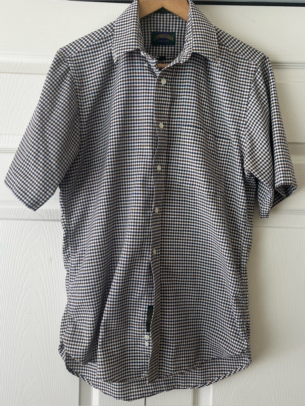 Short Sleeve Check Shirt - Brown and Blue